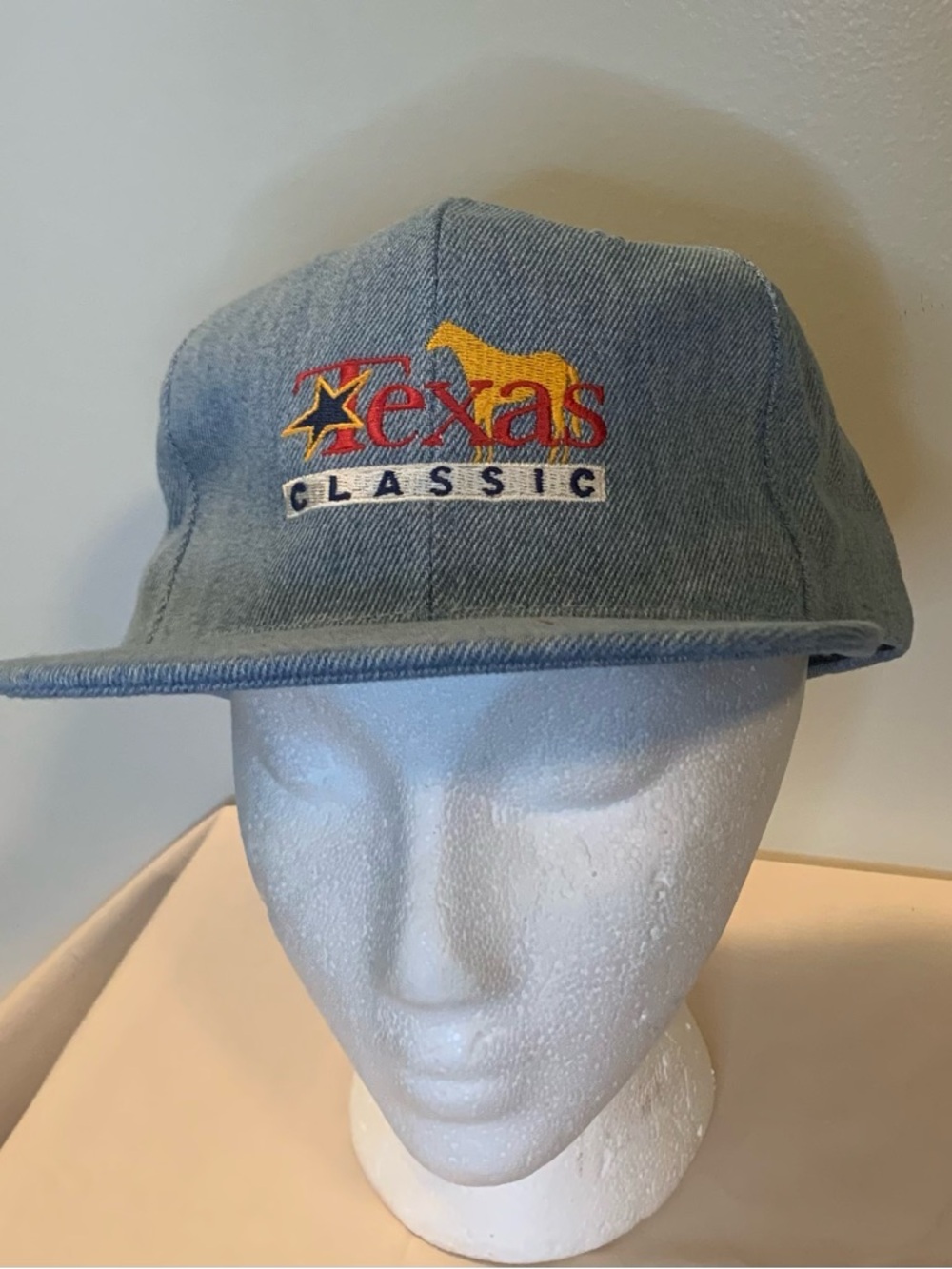 Texas Classic Embroidered Denim Cap - Light Blue